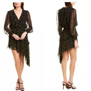 Blue Life Sample Becks polka dot Midi asymmetrical black Dress Size  S